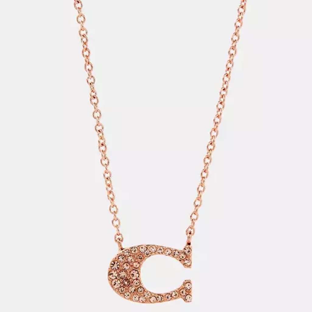 Coach Pave Signature Necklace Nwt In Packaging 55$